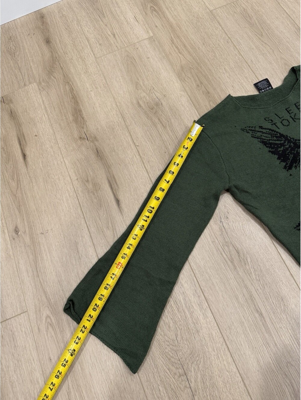 Hot Topic Sleep Token Green Cropped Knit Sweater Bell Sleeve Large - Picture 10 of 13